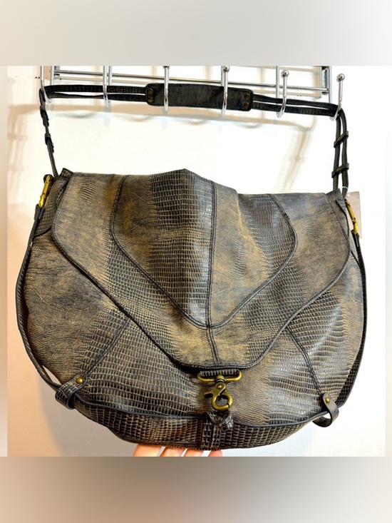 Deena & Ozzy Handbags - Deena & Ozzy Reptile Hobo Bag